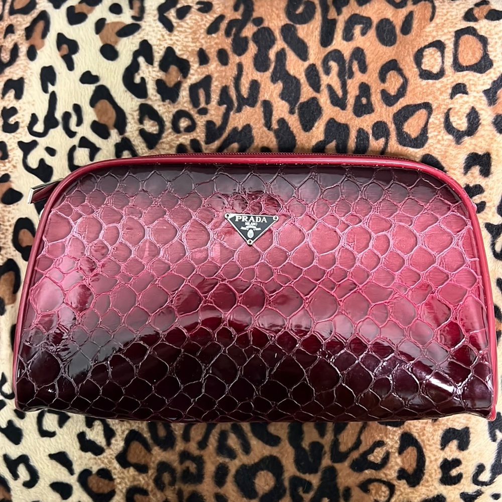 Prada Burgundy Clutch